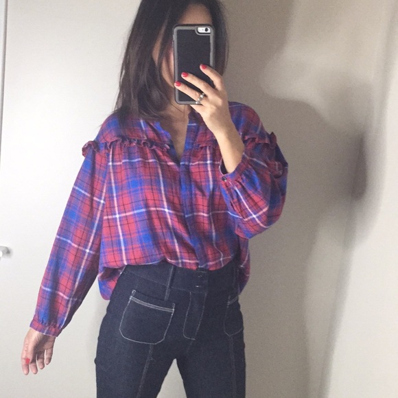 Madewell Tops - Madewell plaid ruffled top